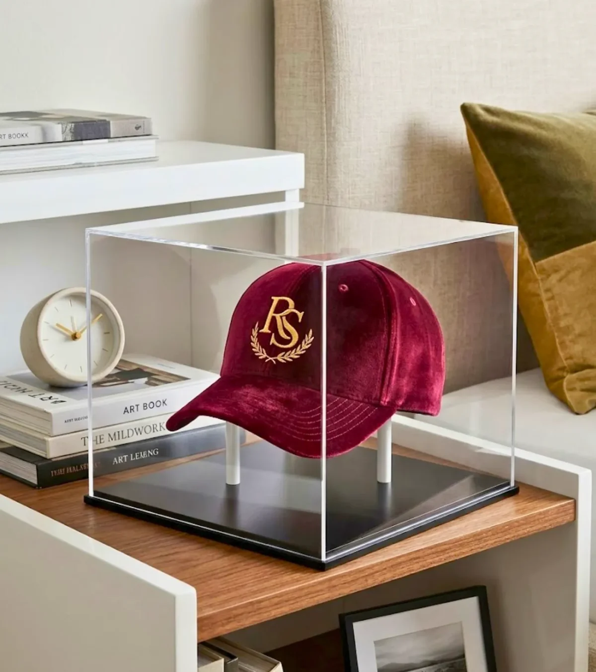 Acrylic Baseball Cap Display Case with Cap Stand